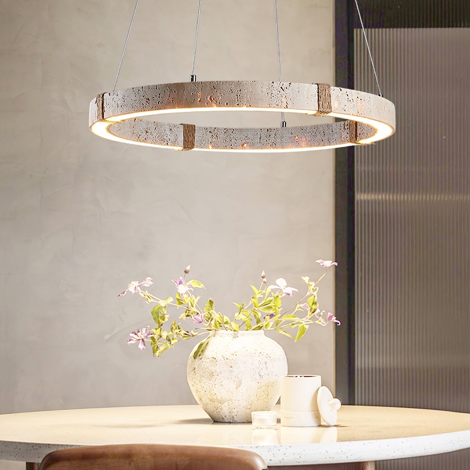 Alsilis Travertine Chandelier - Lamp Outdoor