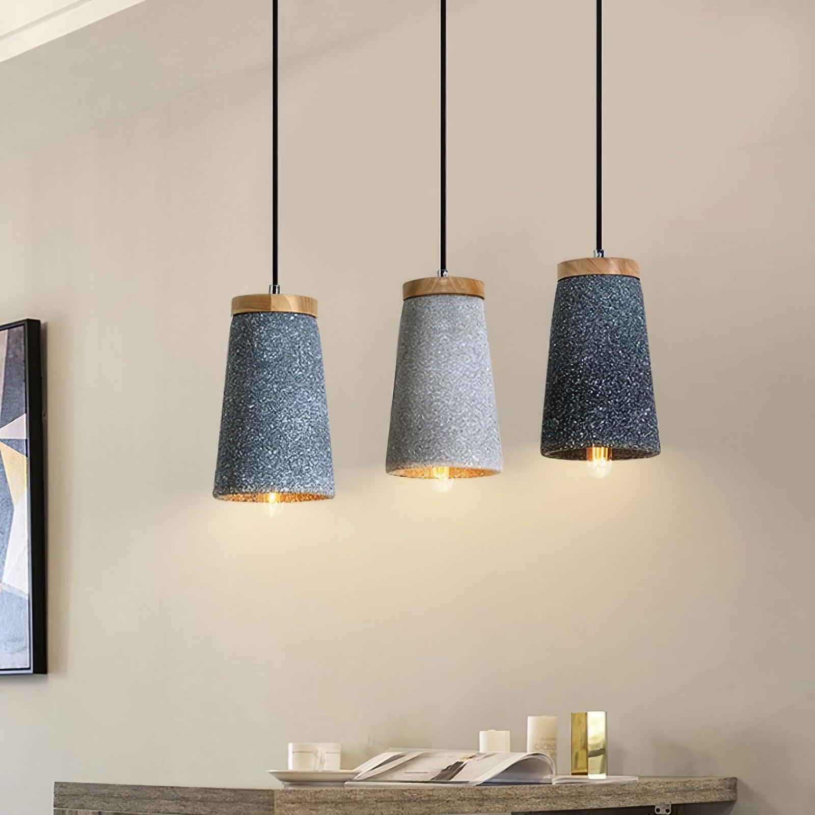 Coburg Wood Cement Pendant Light - Lamp Outdoor