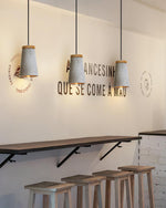 Coburg Wood Cement Pendant Light - Lamp Outdoor