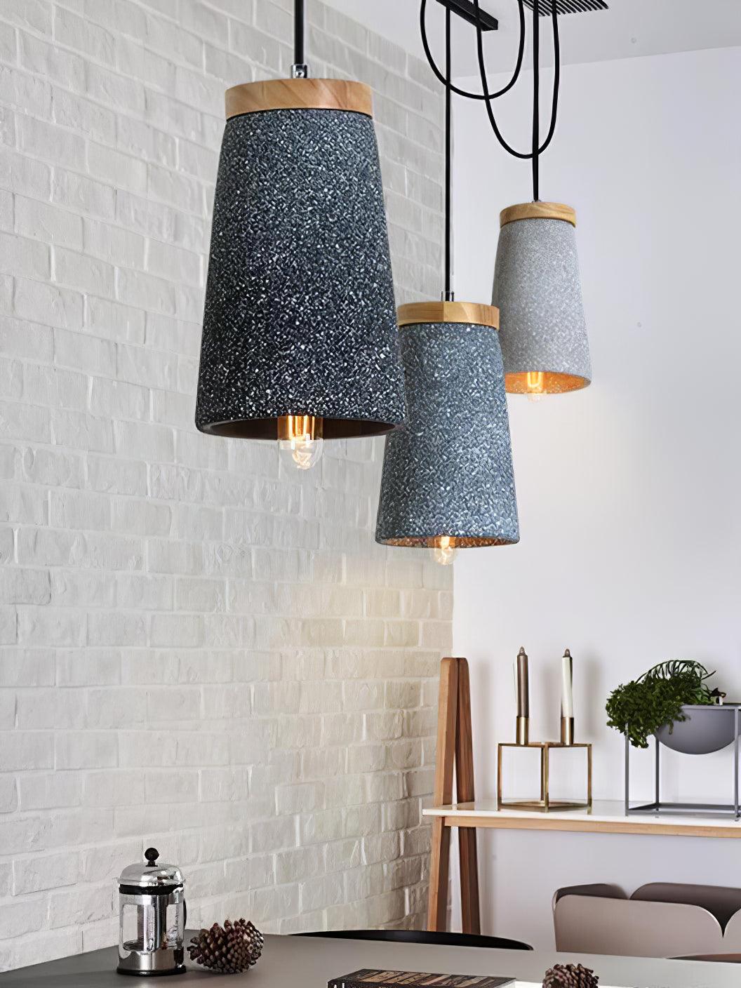 Coburg Wood Cement Pendant Light - Lamp Outdoor