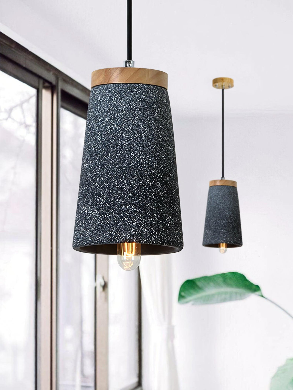 Coburg Wood Cement Pendant Light - Lamp Outdoor