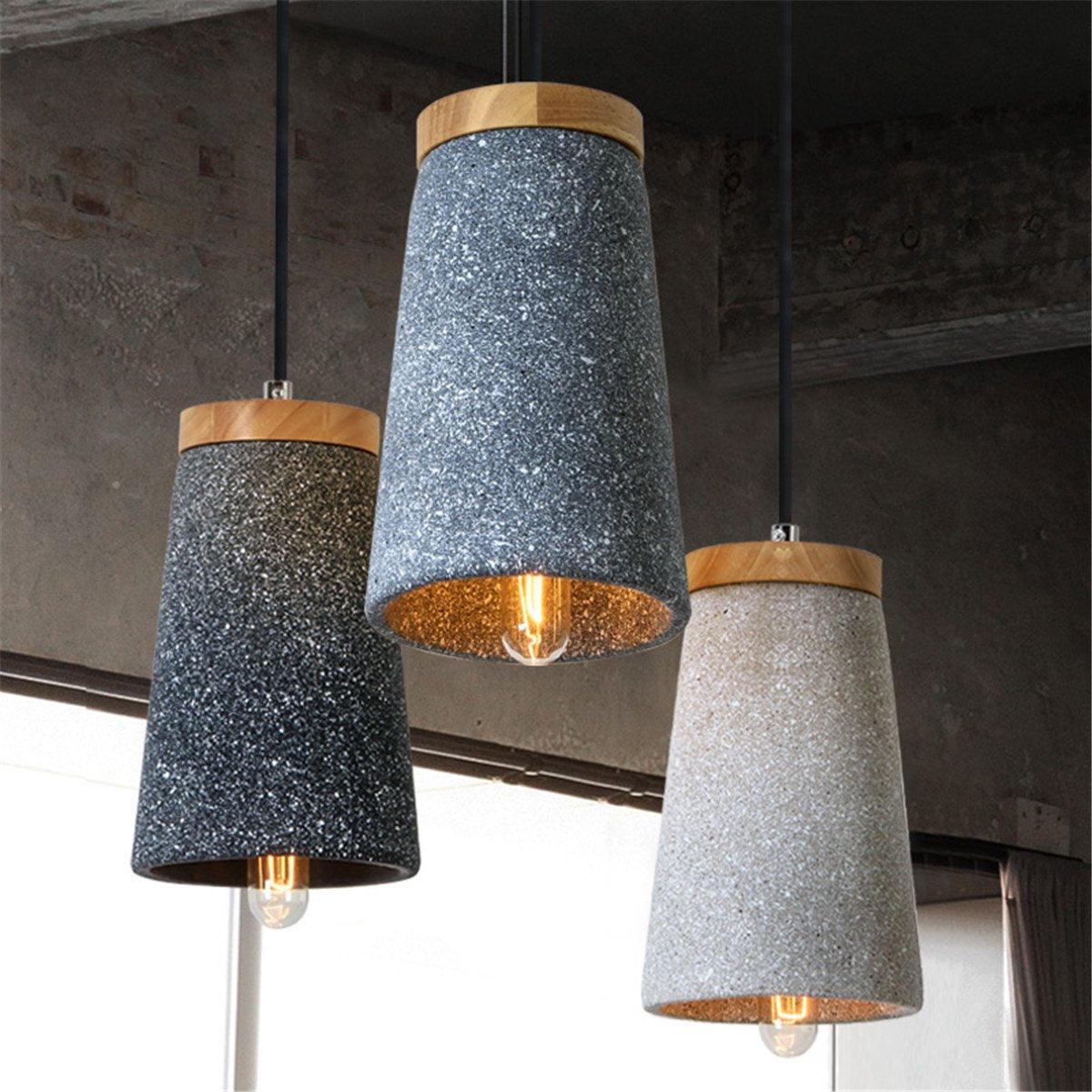 Coburg Wood Cement Pendant Light - Lamp Outdoor