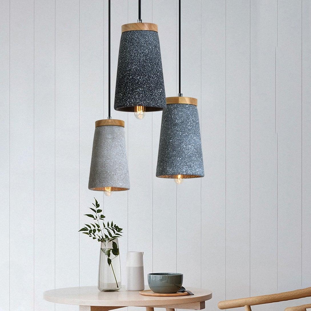 Coburg Wood Cement Pendant Light - Lamp Outdoor