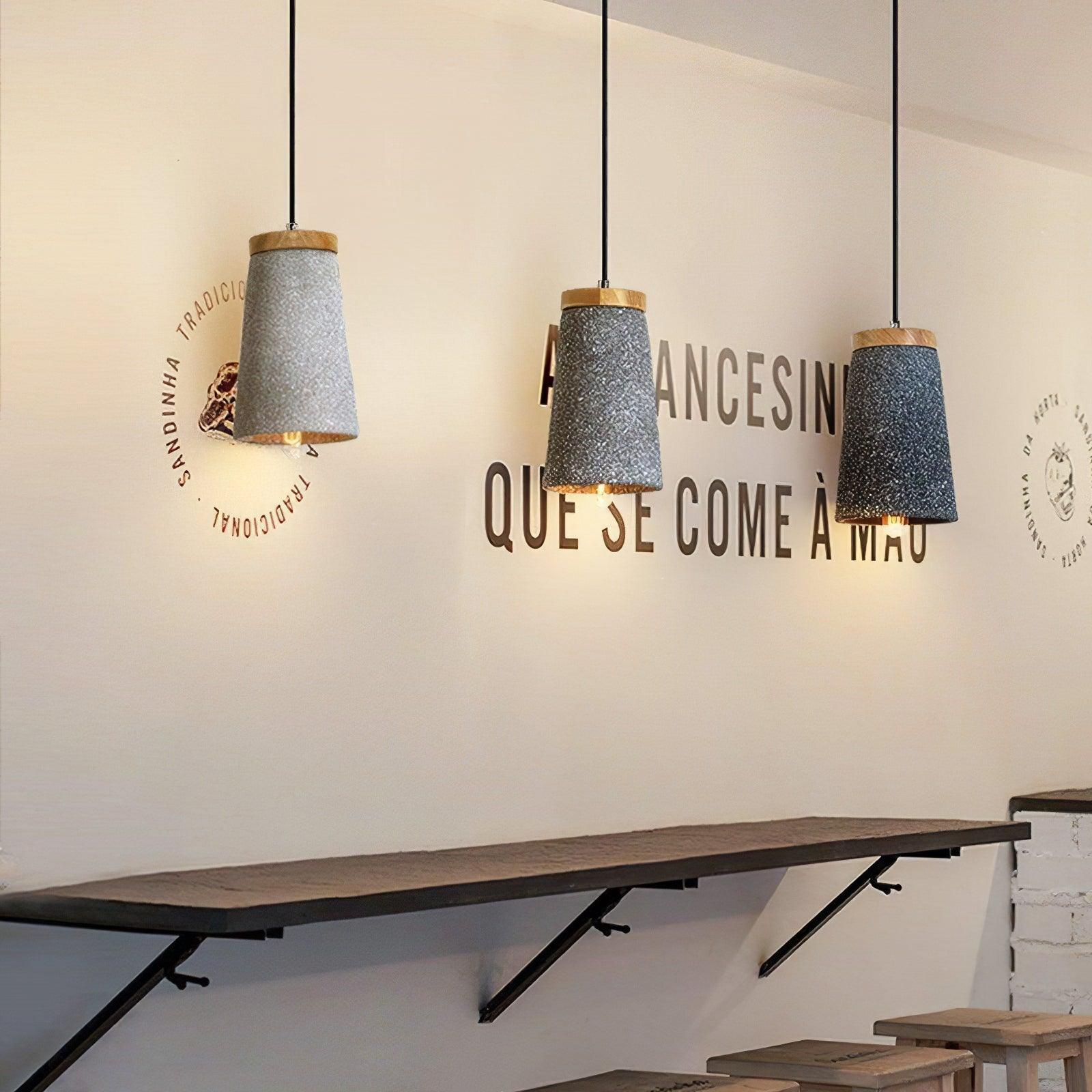Coburg Wood Cement Pendant Light - Lamp Outdoor