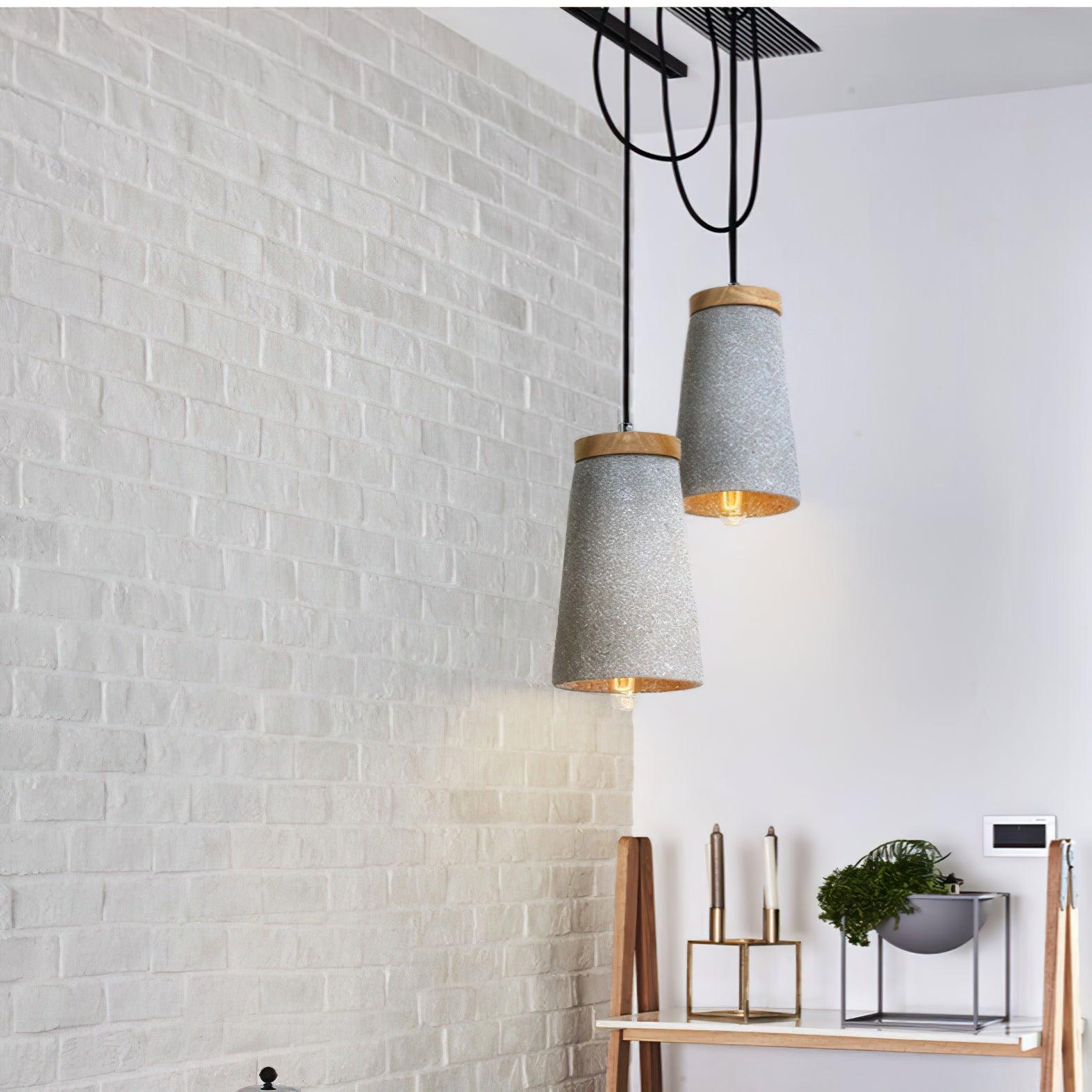 Coburg Wood Cement Pendant Light - Lamp Outdoor