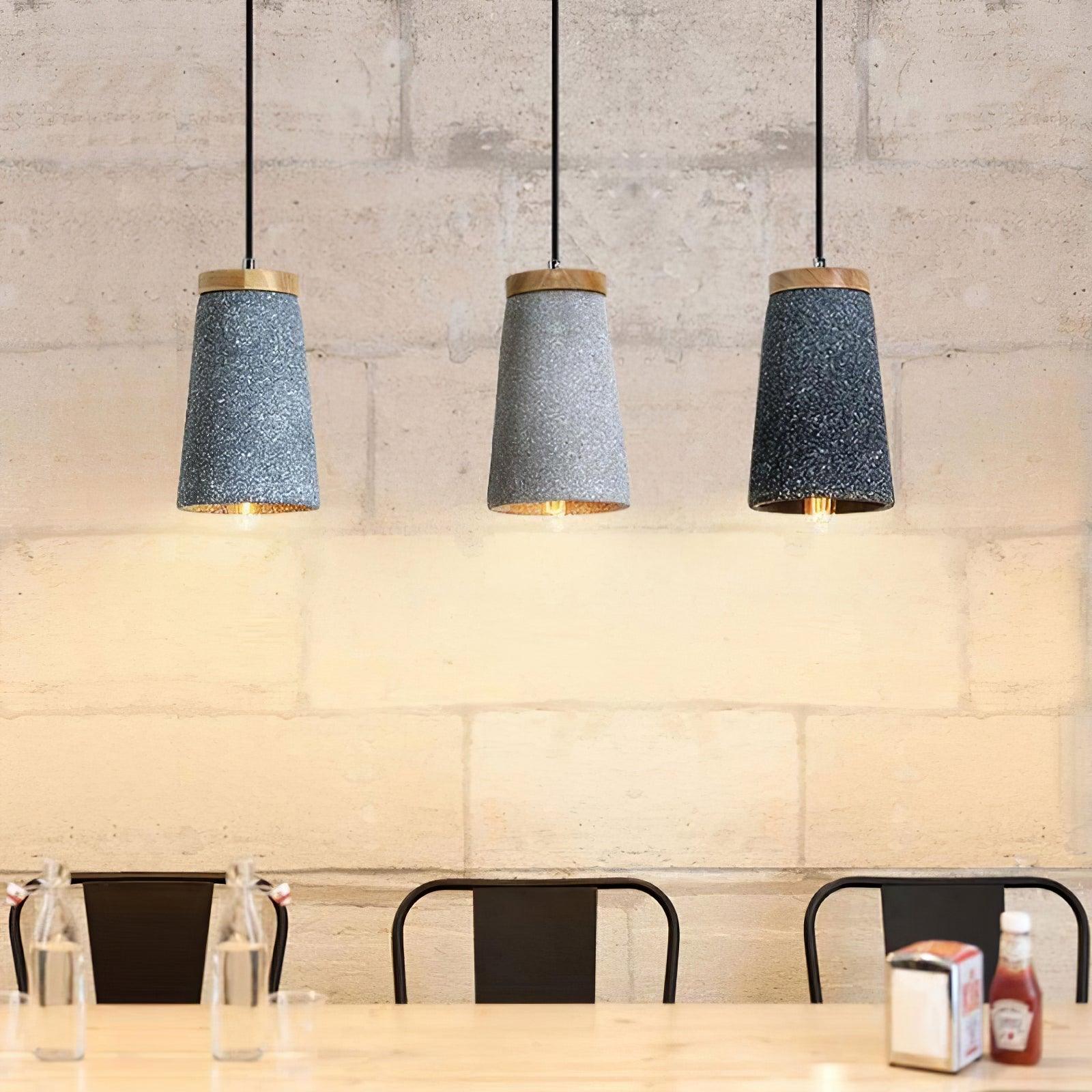 Coburg Wood Cement Pendant Light - Lamp Outdoor
