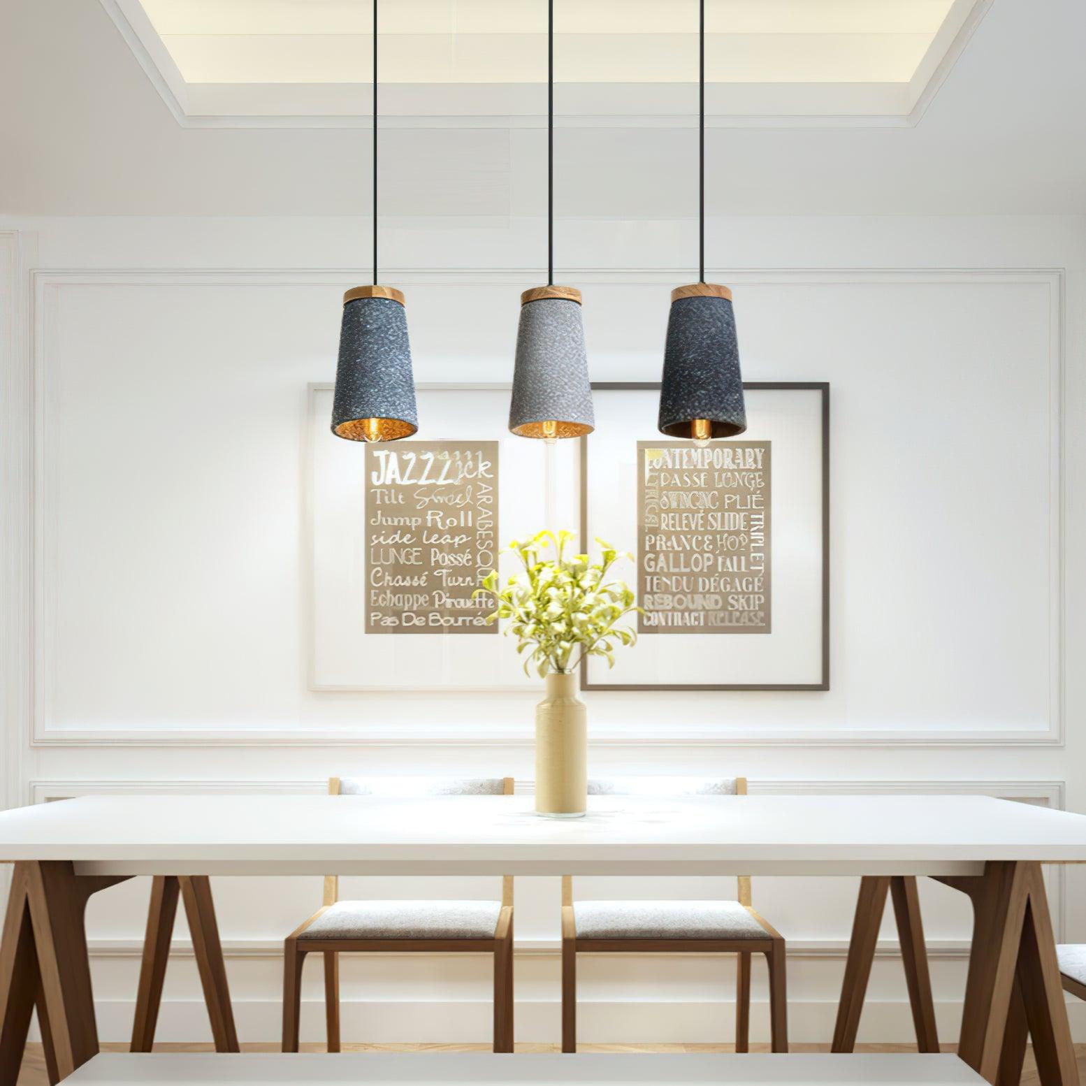 Coburg Wood Cement Pendant Light - Lamp Outdoor