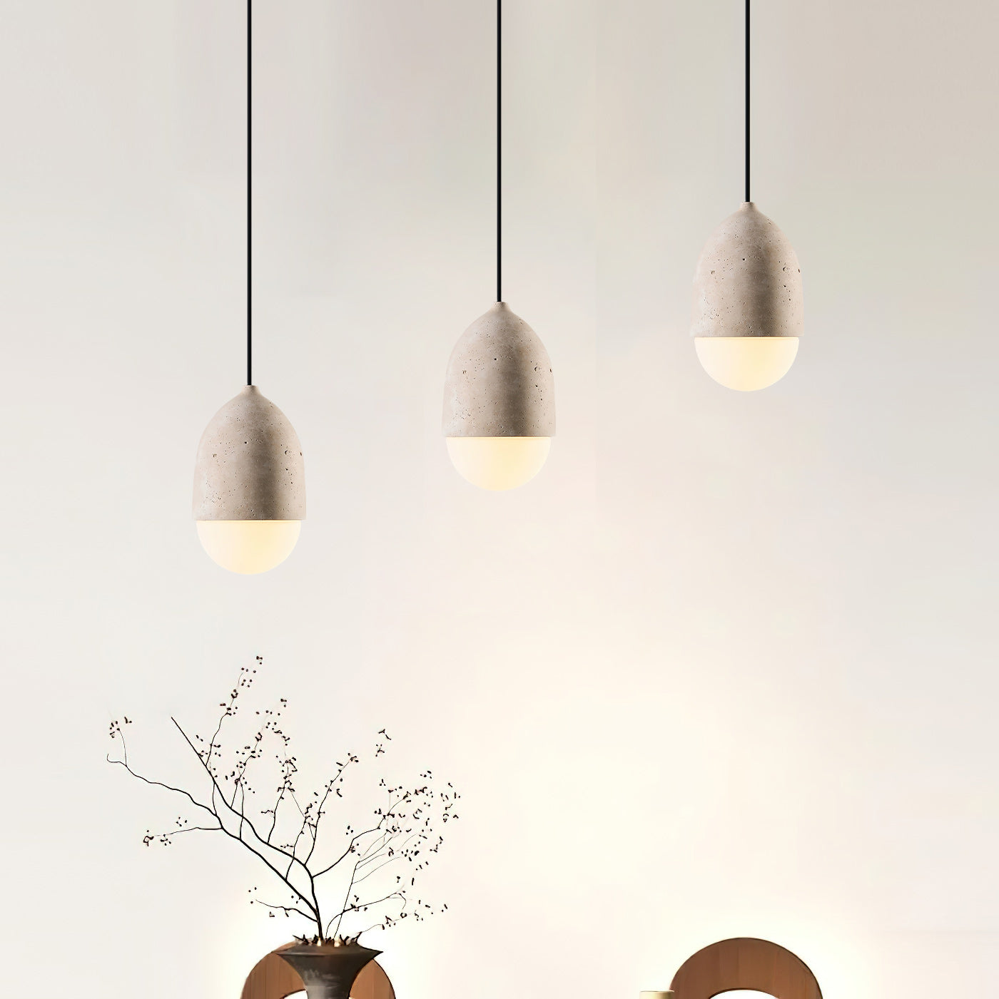 Cocina Wabi-Sabi Travertine Pendant Light