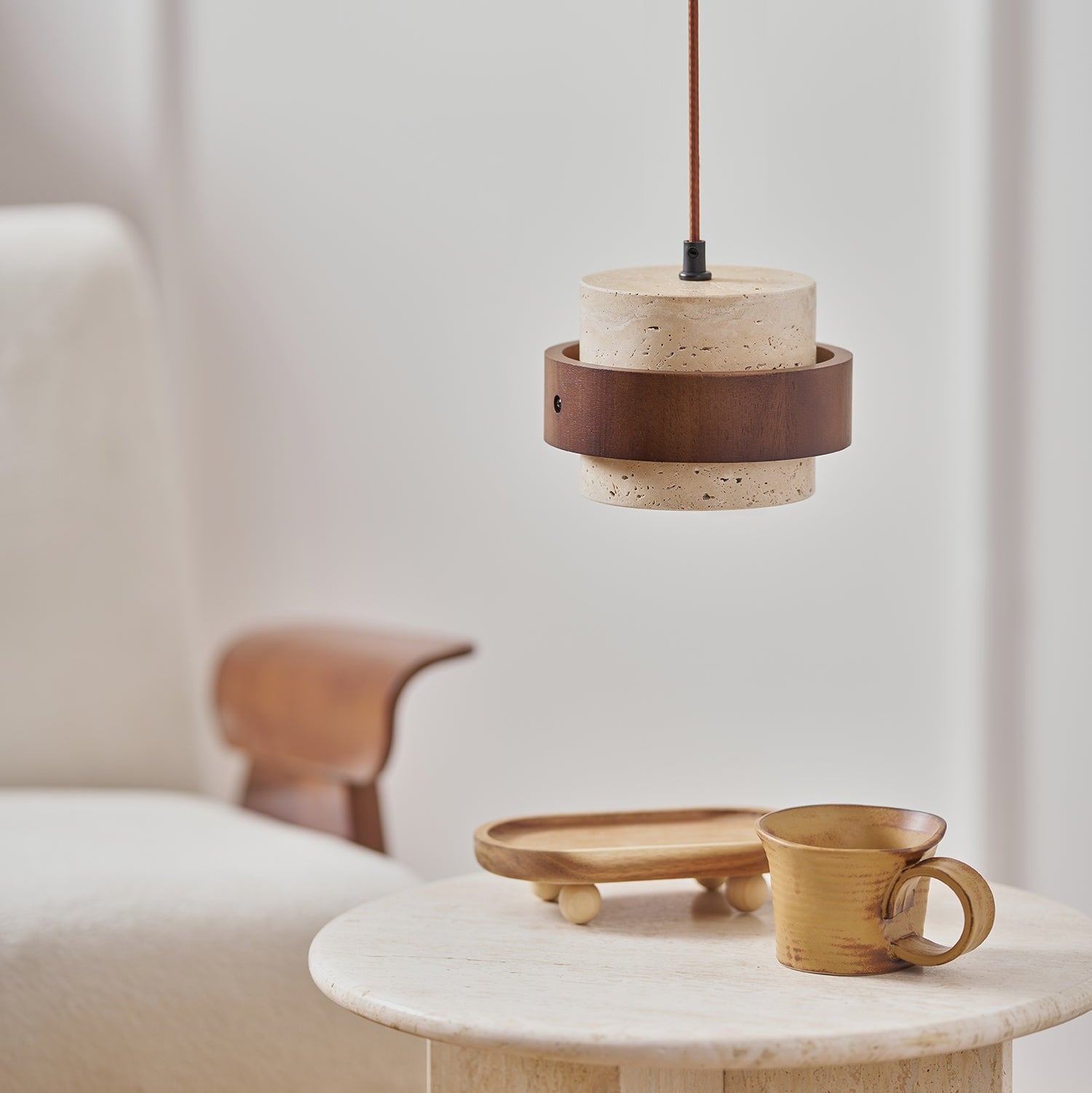 Perra Pendant Light Travertine - Lamp Outdoor