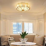 Colonial Glass Drum Ceiling Light - Lamp Outdoor