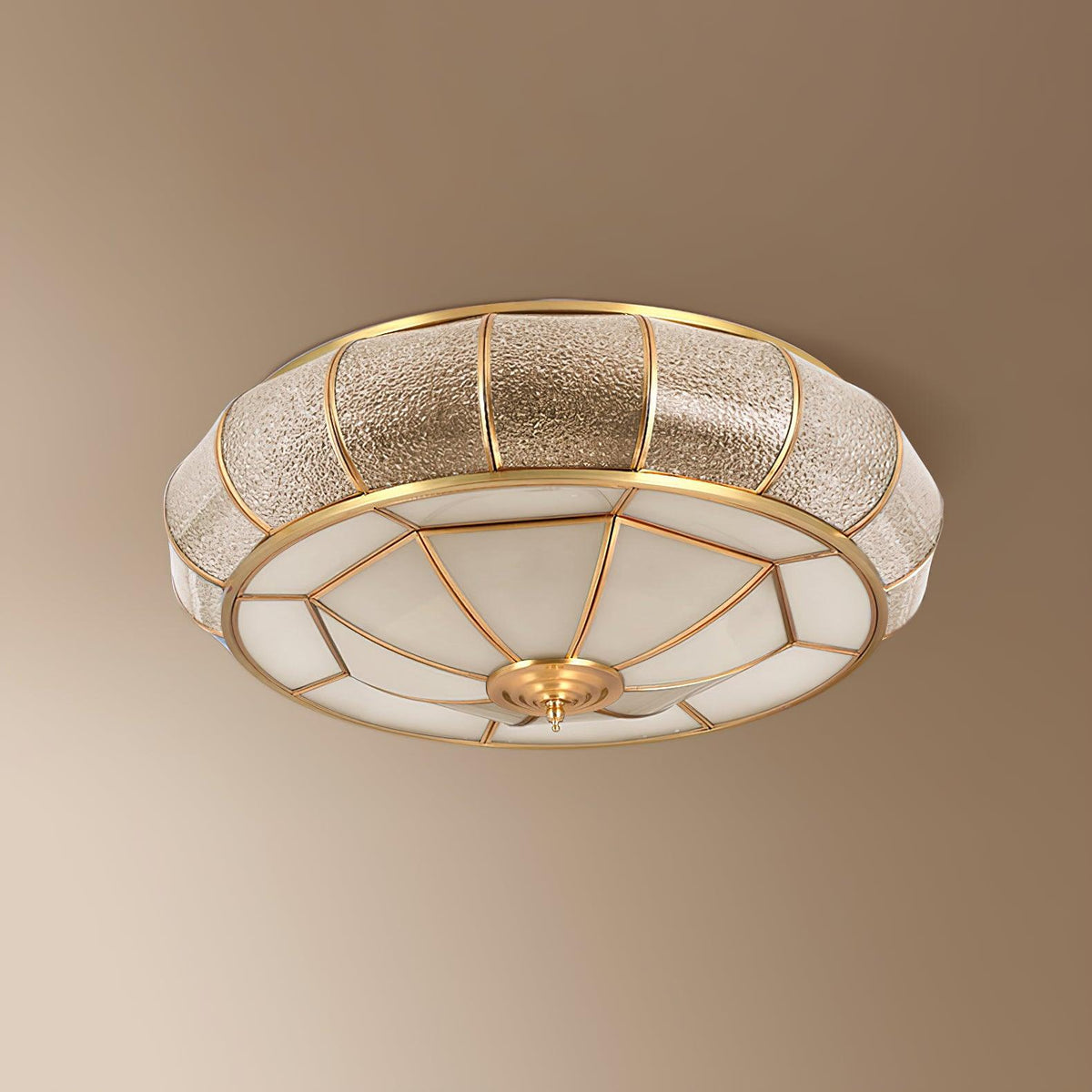 Colonial Glass Drum Ceiling Light - Lamp Outdoor