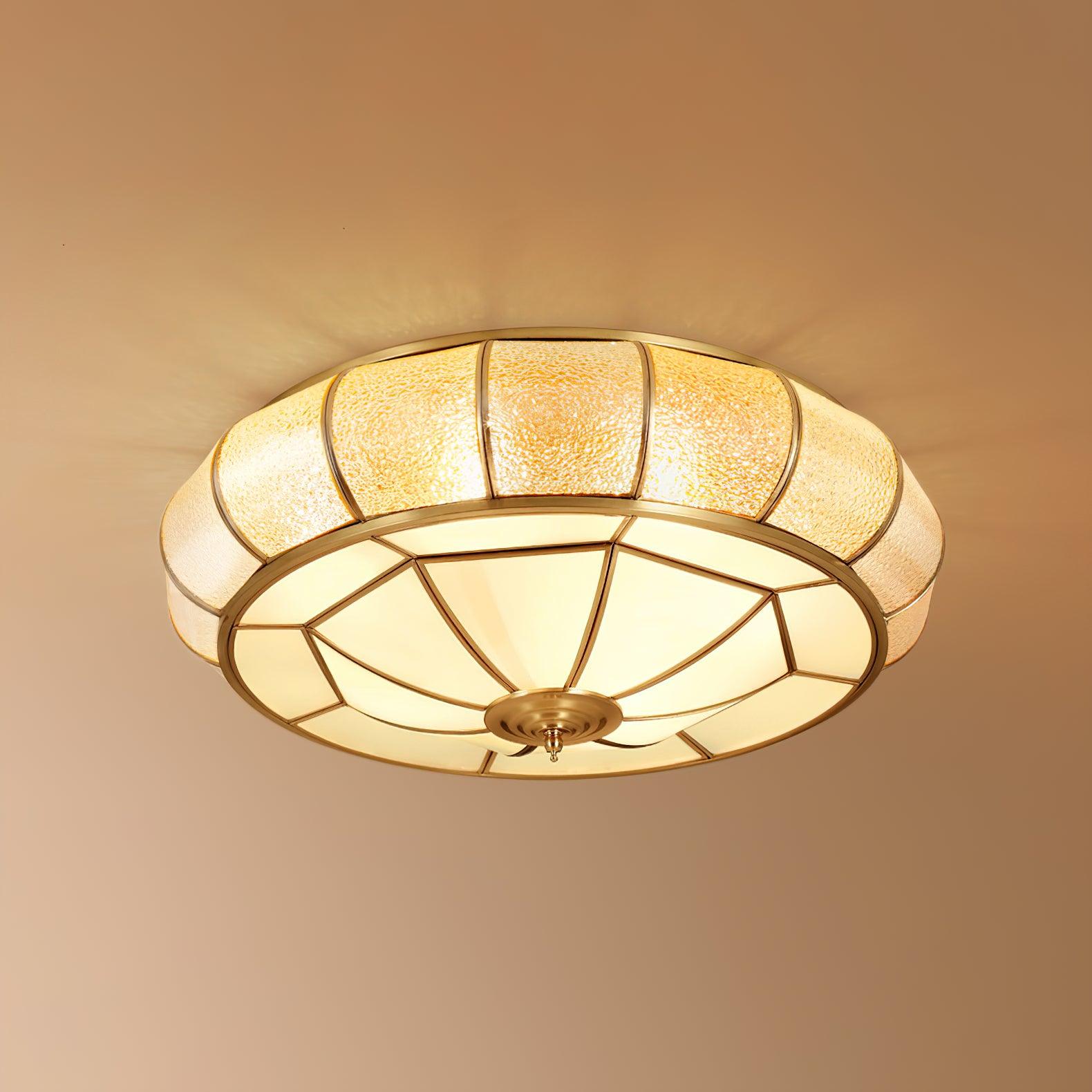 Colonial Glass Drum Ceiling Light - Lamp Outdoor