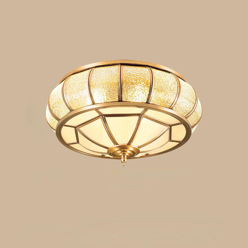 Colonial Glass Drum Ceiling Light - Lamp Outdoor