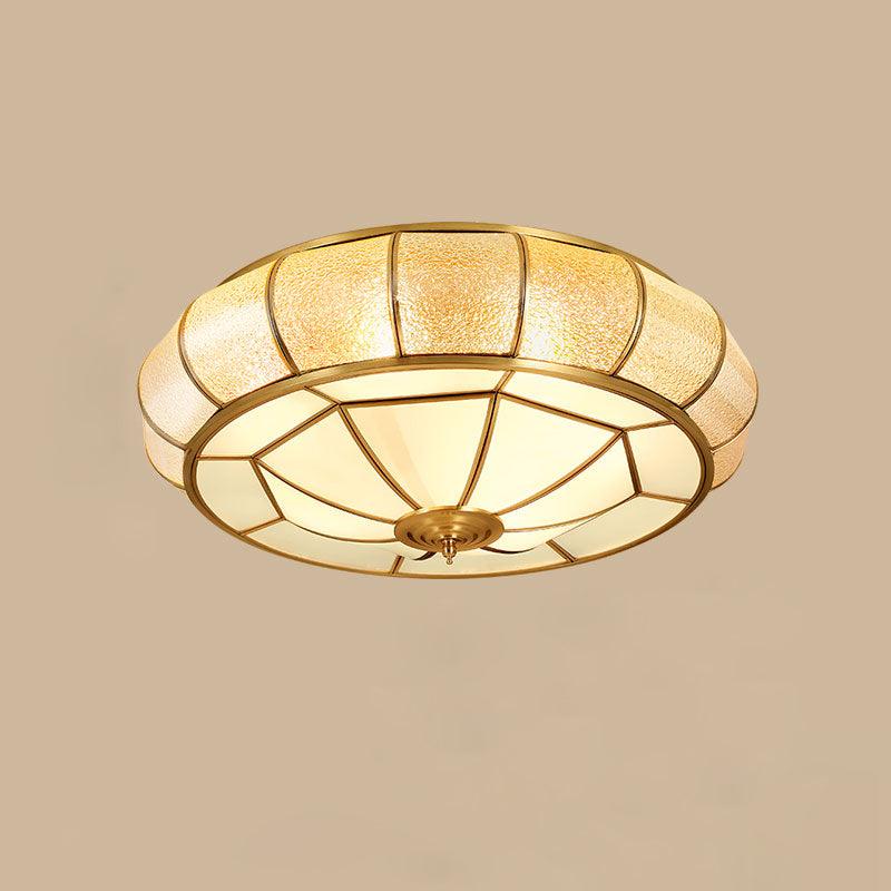 Colonial Glass Drum Ceiling Light - Lamp Outdoor