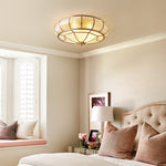 Colonial Glass Drum Ceiling Light - Lamp Outdoor