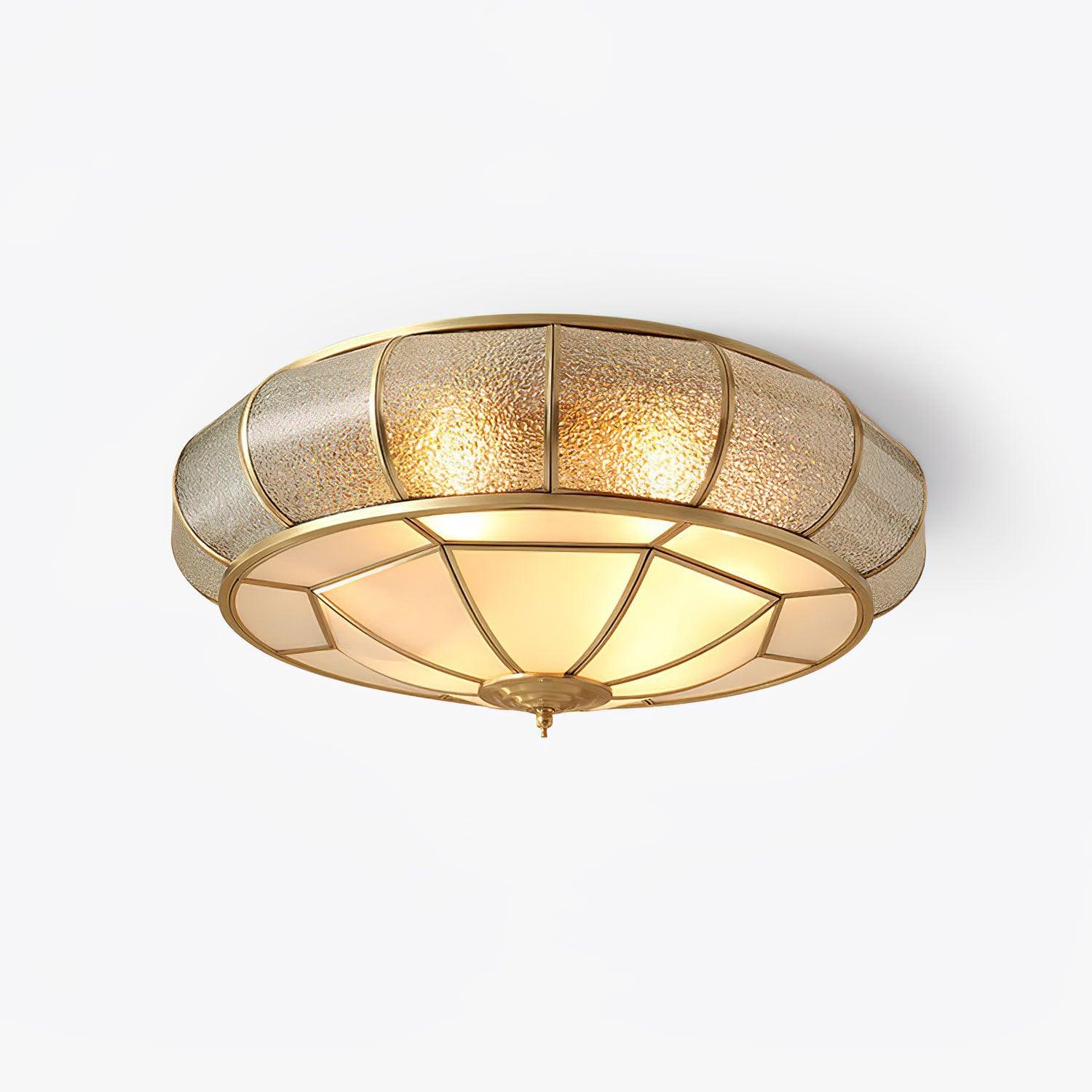 Colonial Glass Drum Ceiling Light - Lamp Outdoor
