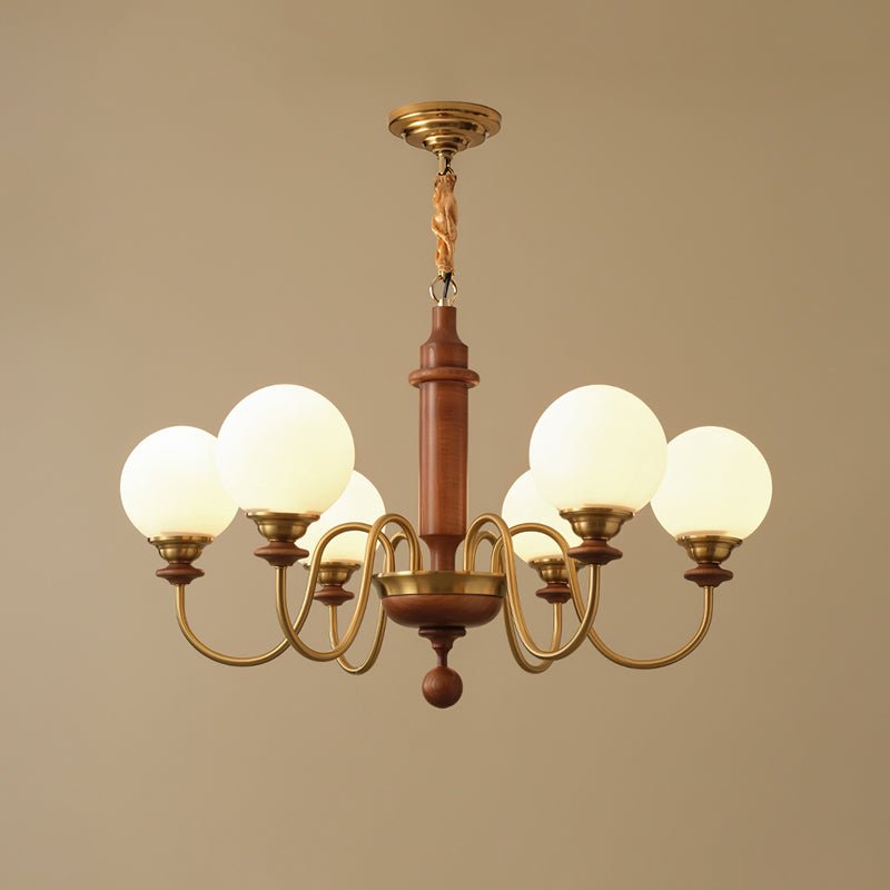 Nyvinia Vintage Brass Glass Chandelier - Lamp Outdoor