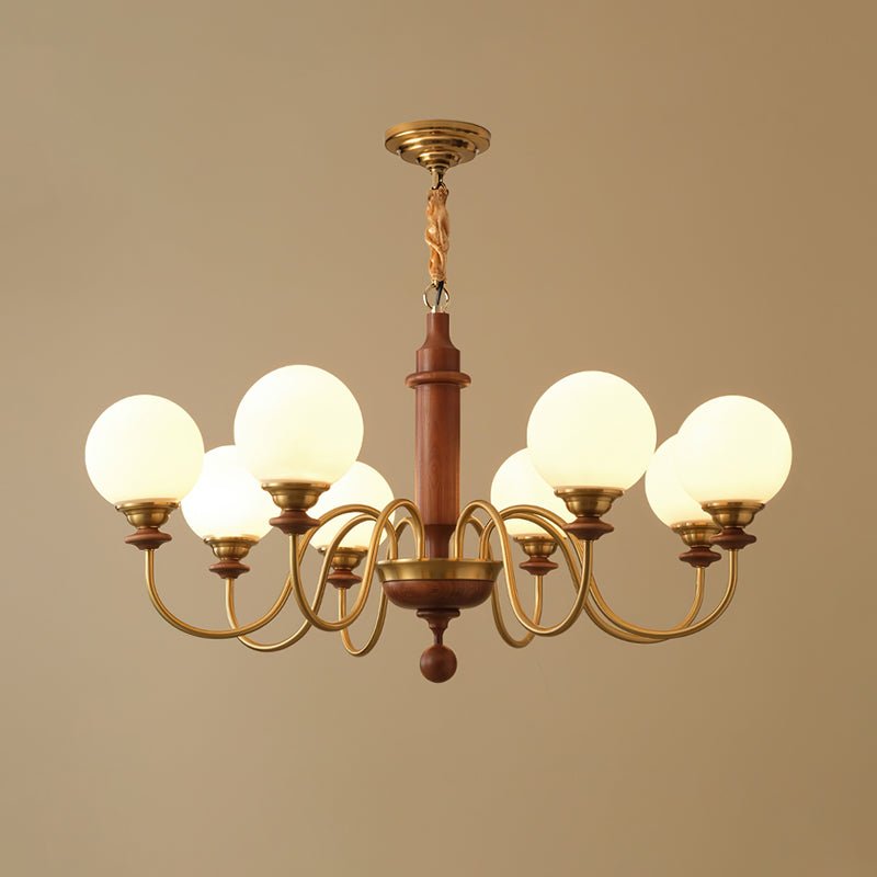 Nyvinia Vintage Brass Glass Chandelier - Lamp Outdoor