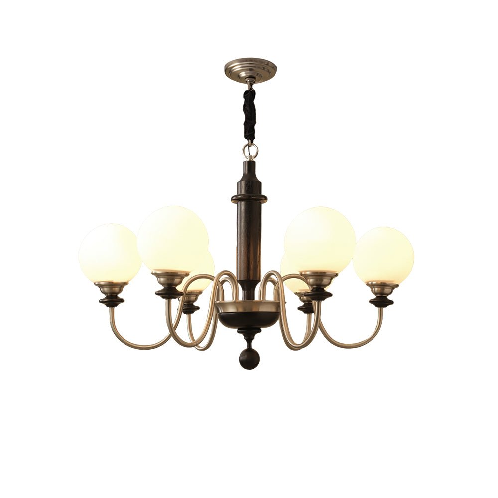 Nyvinia Vintage Brass Glass Chandelier - Lamp Outdoor