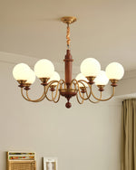Nyvinia Vintage Brass Glass Chandelier - Lamp Outdoor