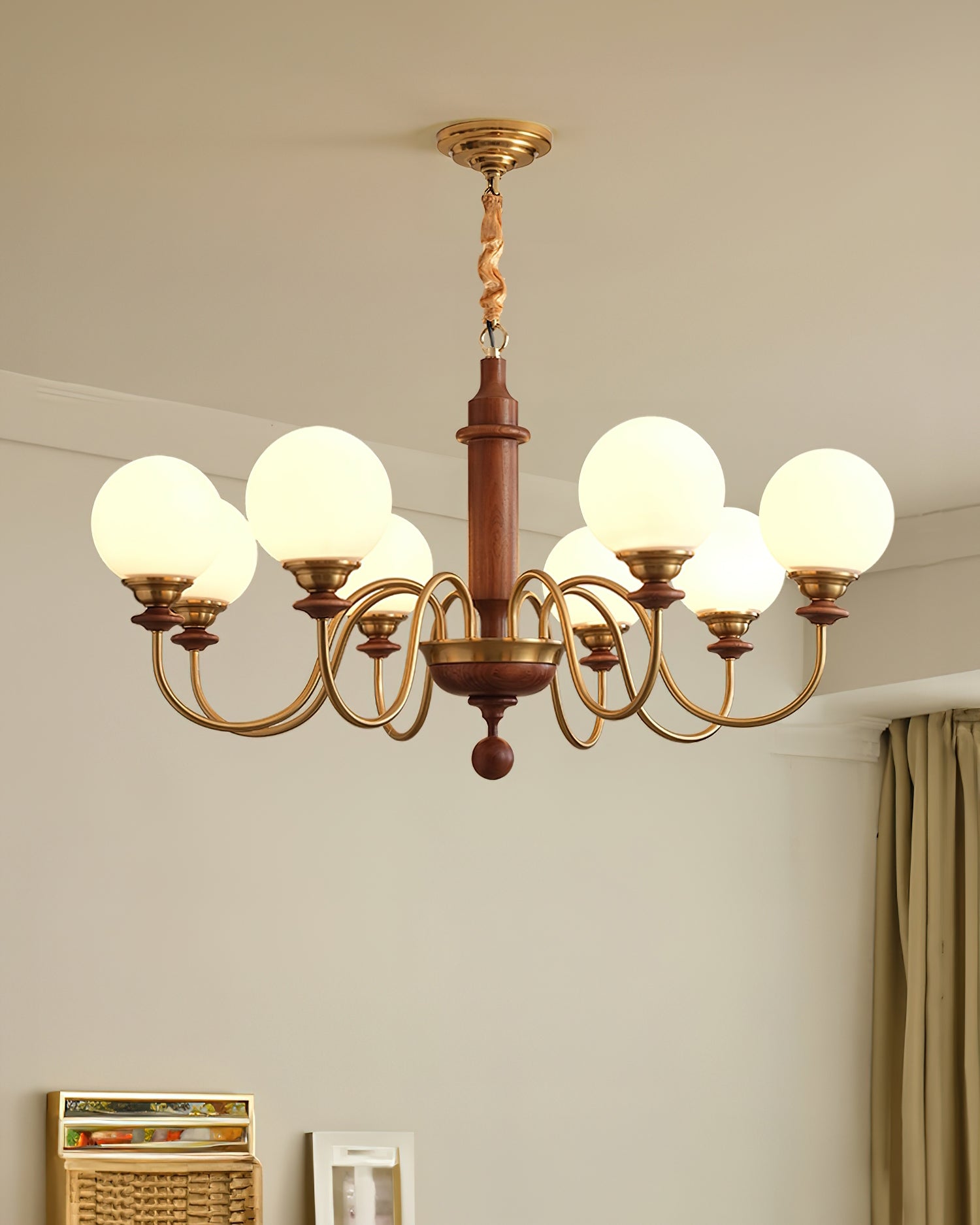 Nyvinia Vintage Brass Glass Chandelier - Lamp Outdoor