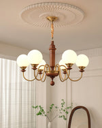 Nyvinia Vintage Brass Glass Chandelier - Lamp Outdoor