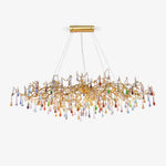 Sytheir Colorful Raindrop Branch Brass Crystal Chandelier - Lamp Outdoor