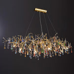 Sytheir Colorful Raindrop Branch Brass Crystal Chandelier - Lamp Outdoor
