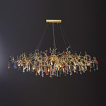 Sytheir Colorful Raindrop Branch Brass Crystal Chandelier - Lamp Outdoor