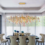 Sytheir Colorful Raindrop Branch Brass Crystal Chandelier - Lamp Outdoor