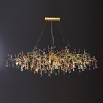 Sytheir Colorful Raindrop Branch Brass Crystal Chandelier - Lamp Outdoor