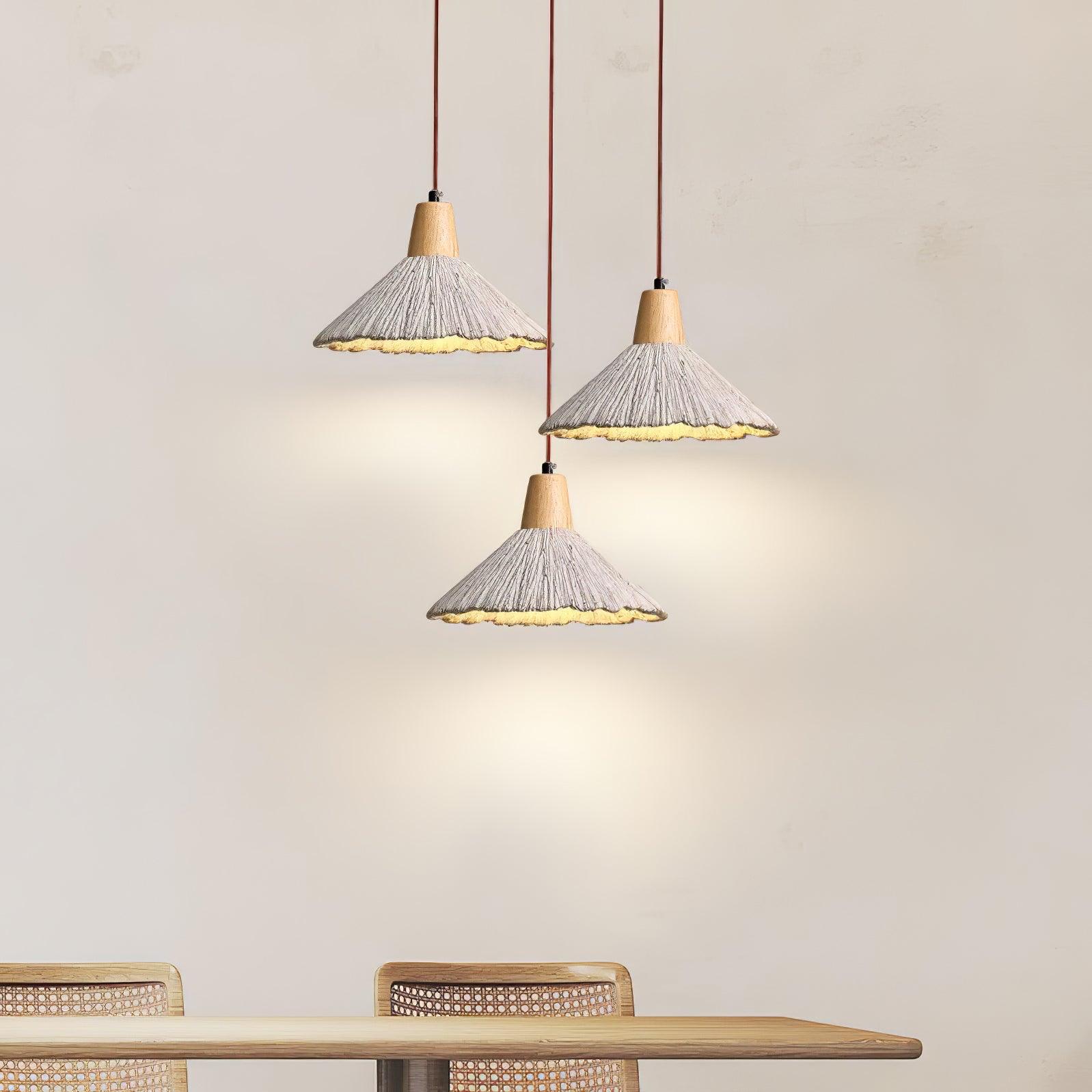 Concrete Pleated Pendant Lamp - Lamp Outdoor
