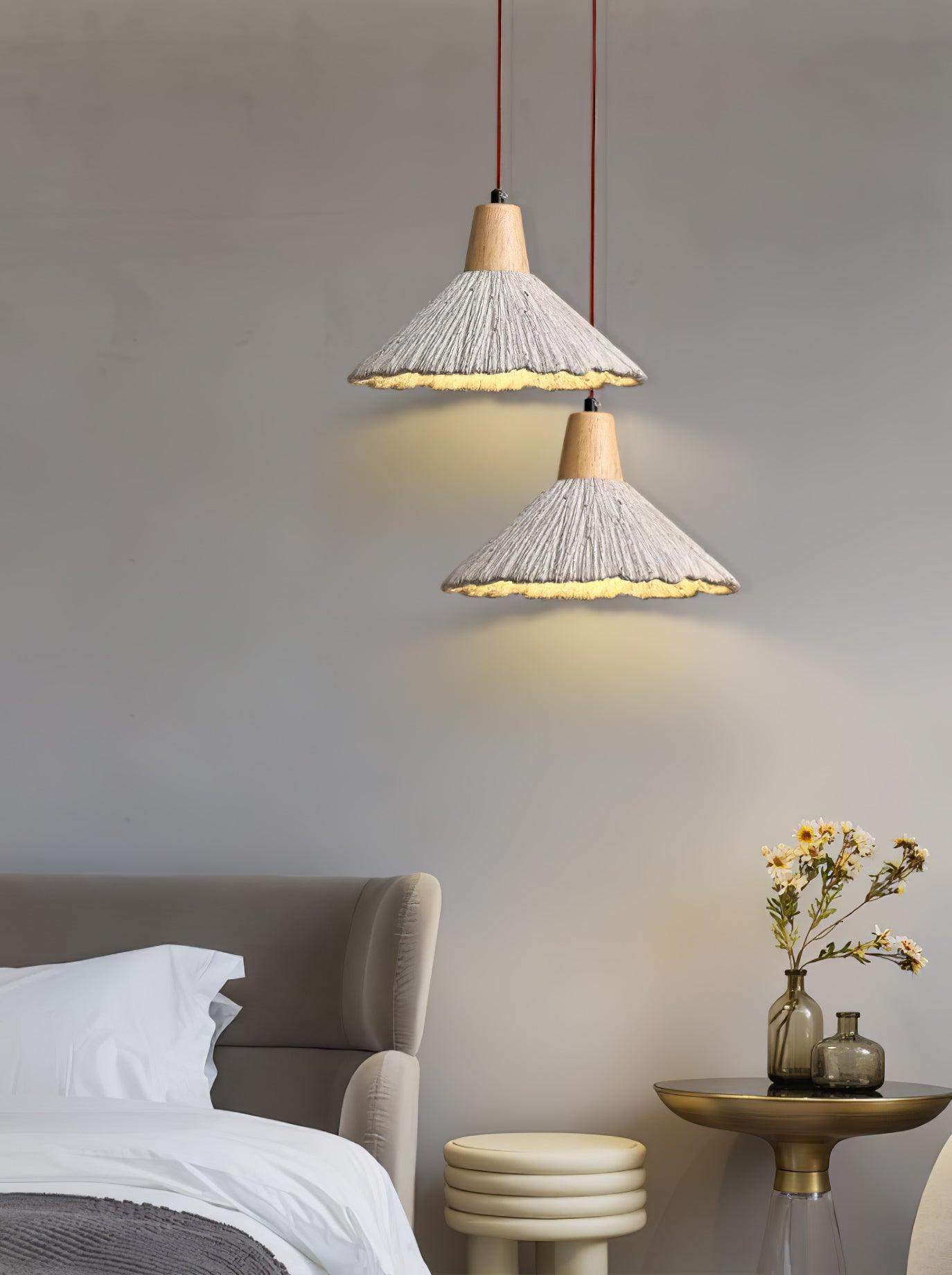Concrete Pleated Pendant Lamp - Lamp Outdoor