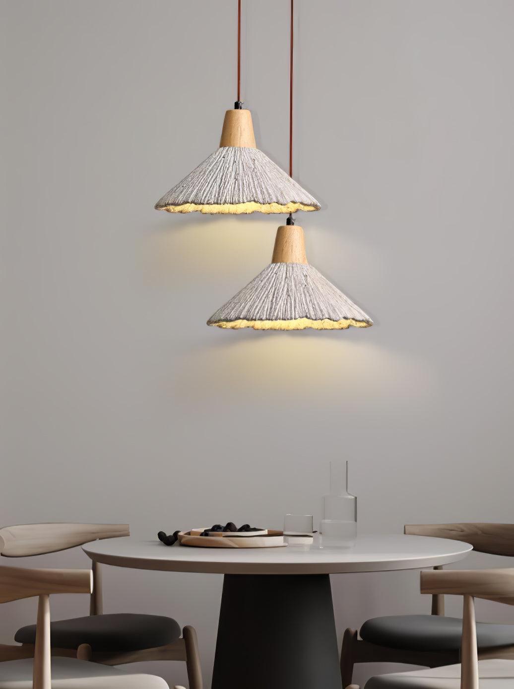 Concrete Pleated Pendant Lamp - Lamp Outdoor