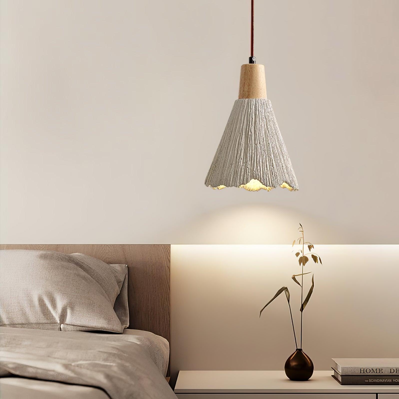 Concrete Pleated Pendant Lamp - Lamp Outdoor