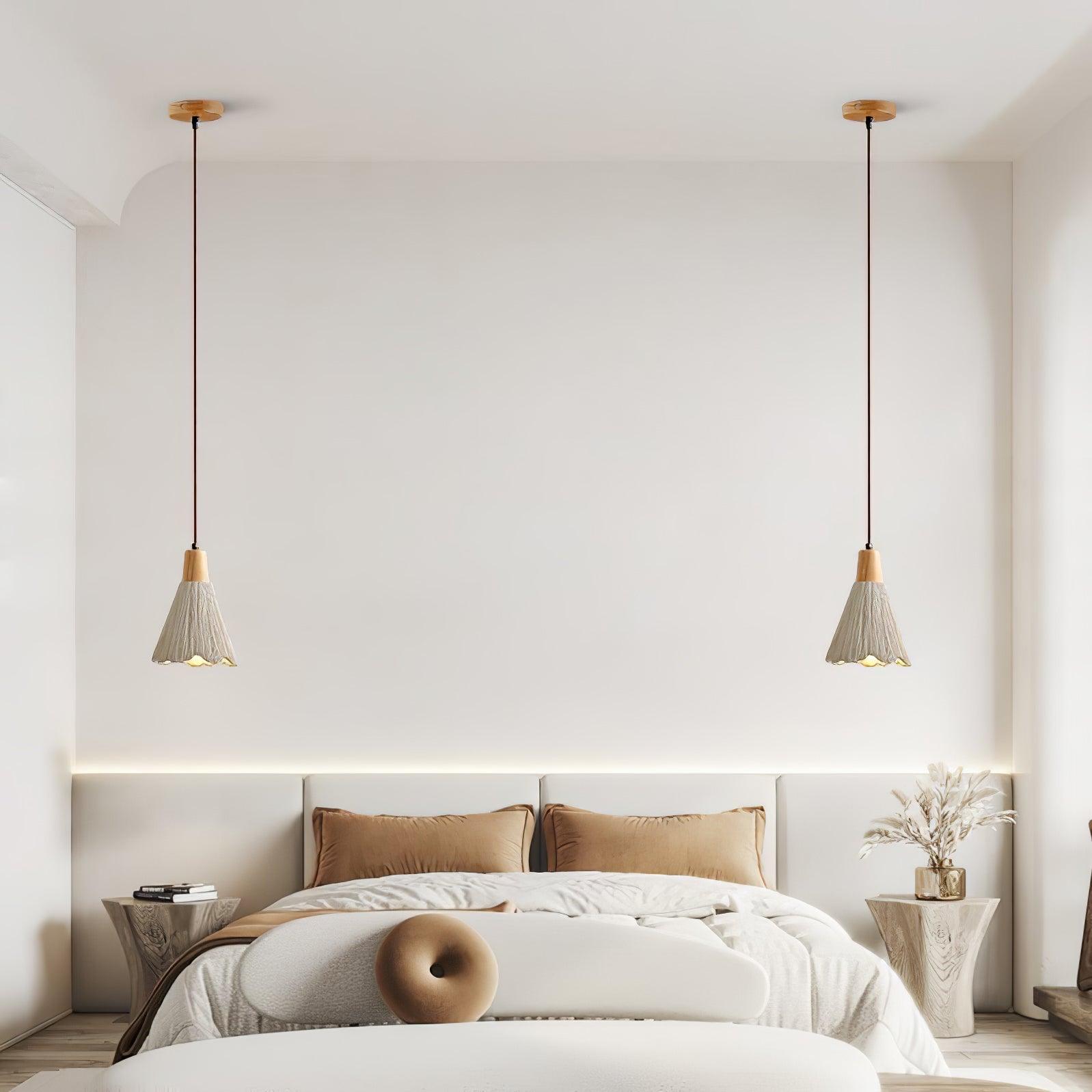 Concrete Pleated Pendant Lamp - Lamp Outdoor