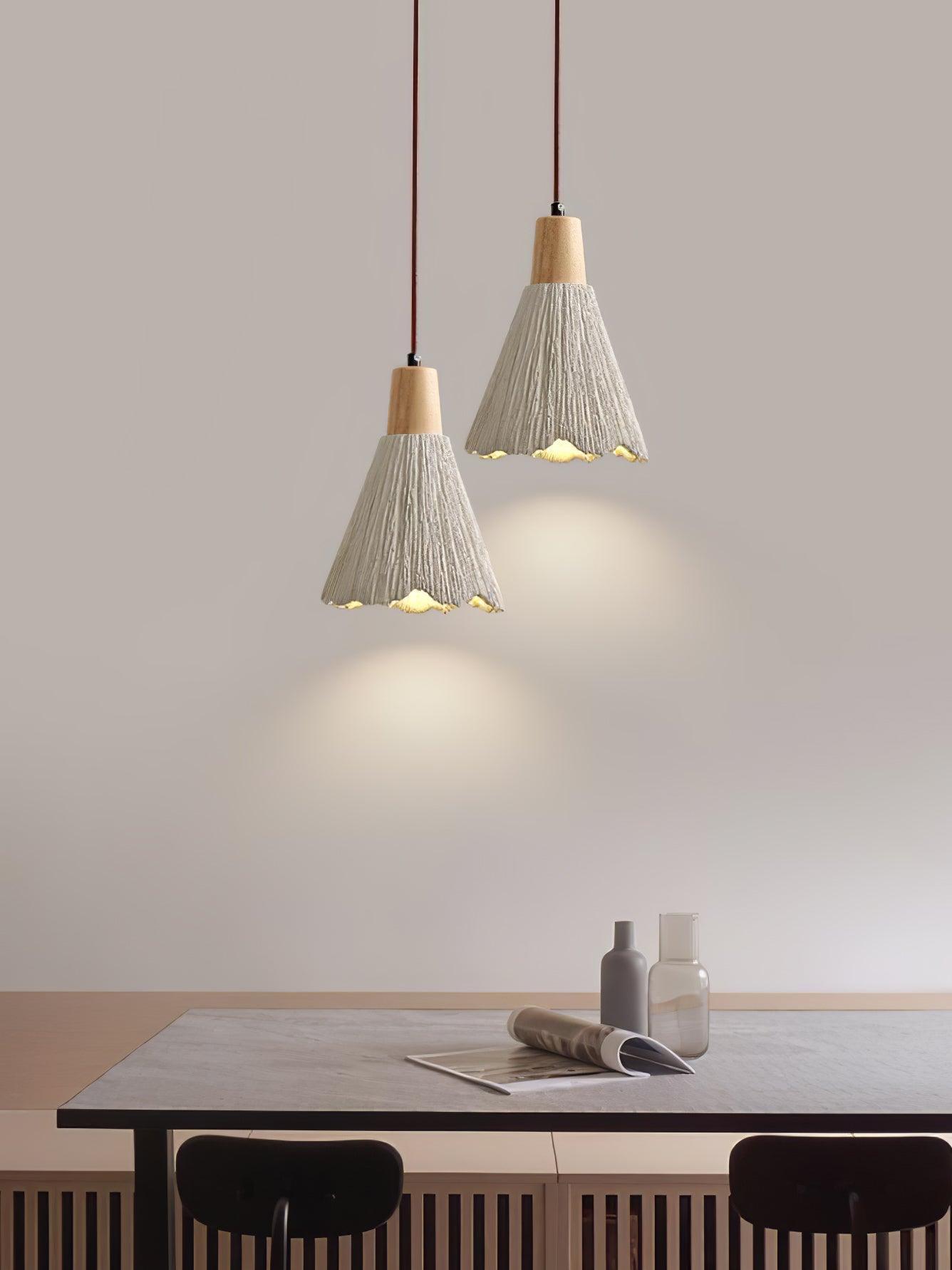Concrete Pleated Pendant Lamp - Lamp Outdoor