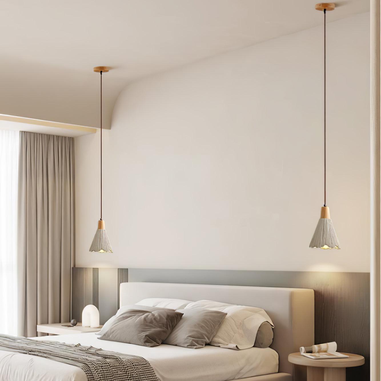Concrete Pleated Pendant Lamp - Lamp Outdoor