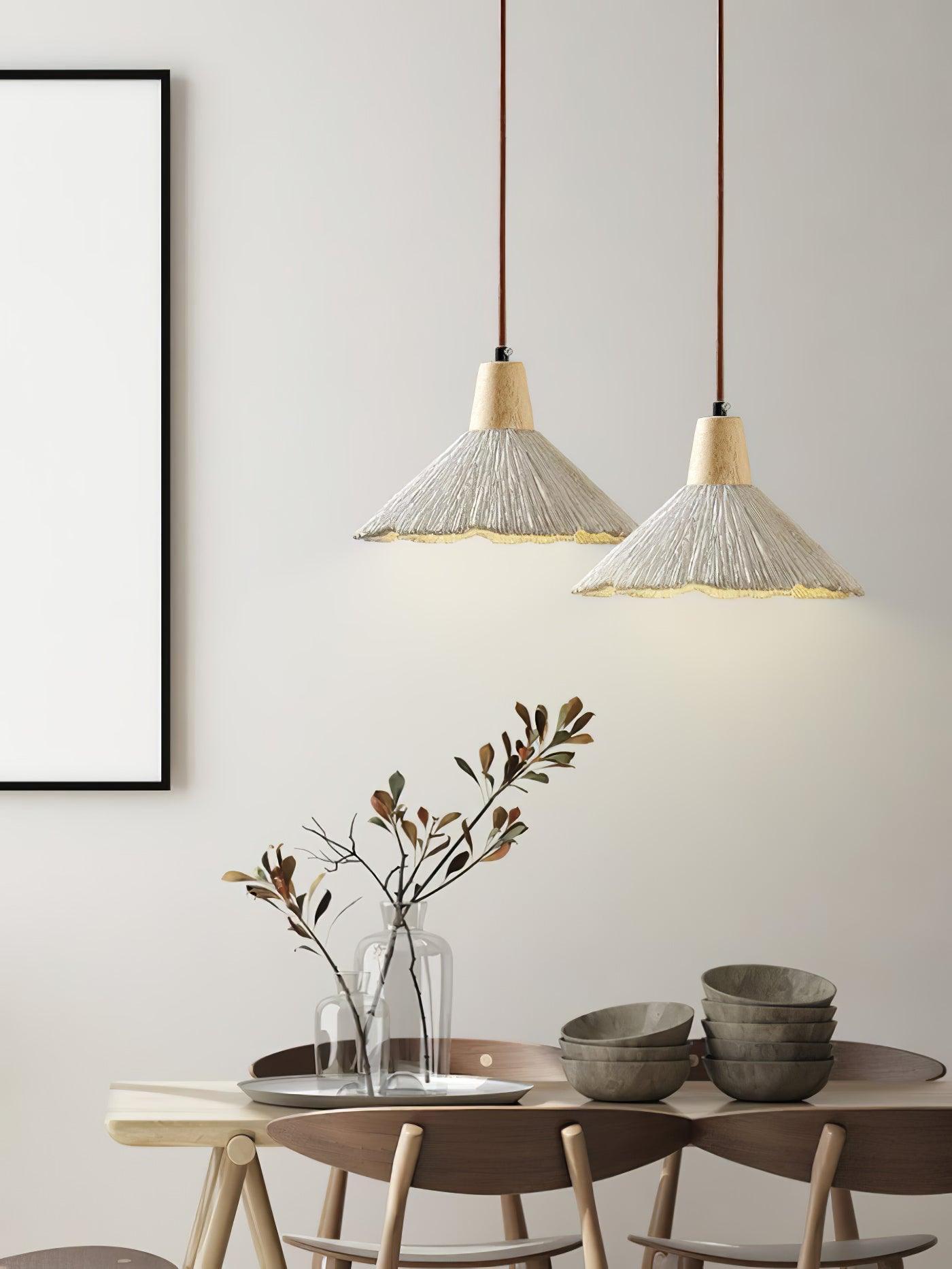 Concrete Pleated Pendant Lamp - Lamp Outdoor