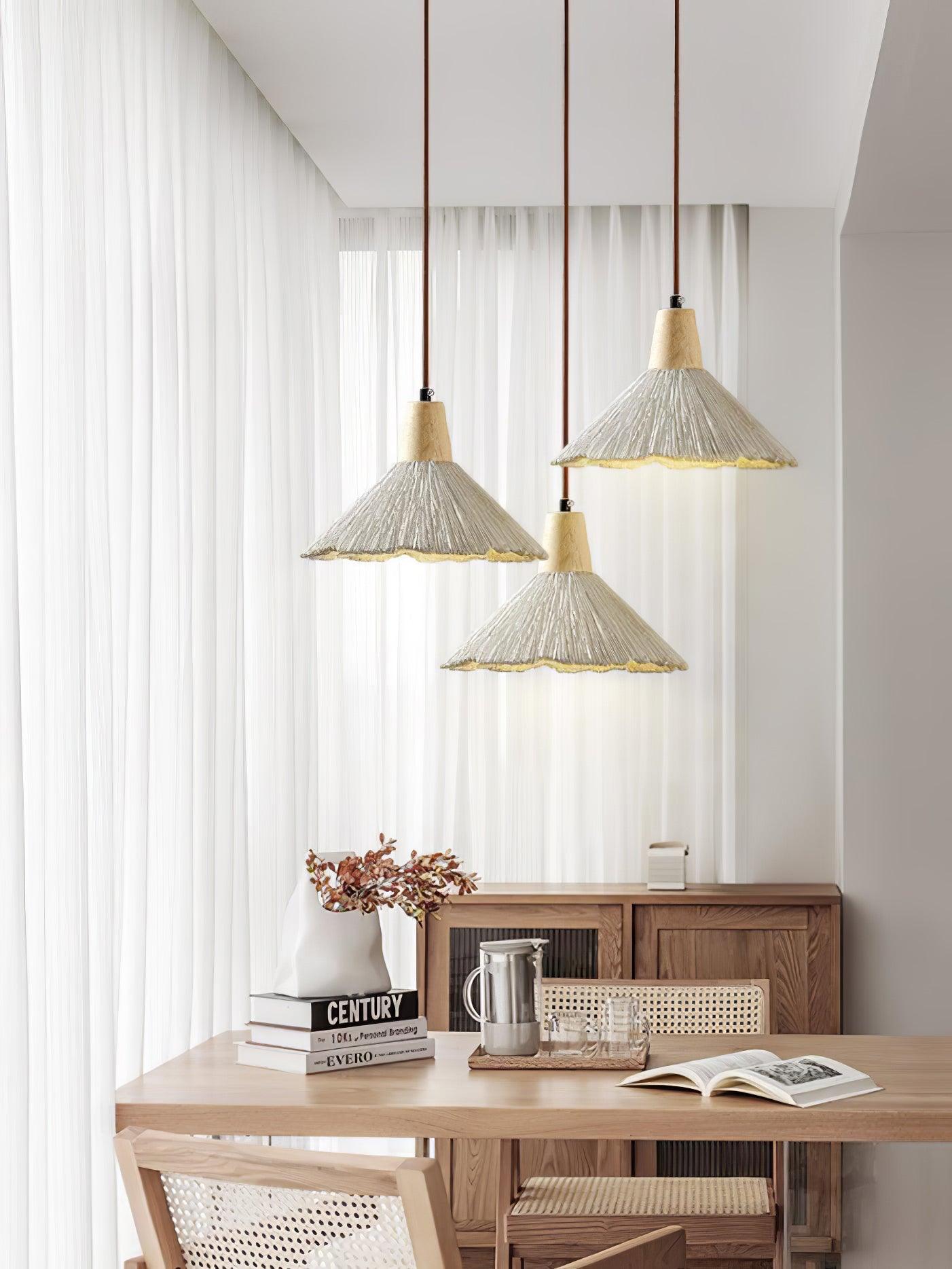 Concrete Pleated Pendant Lamp - Lamp Outdoor