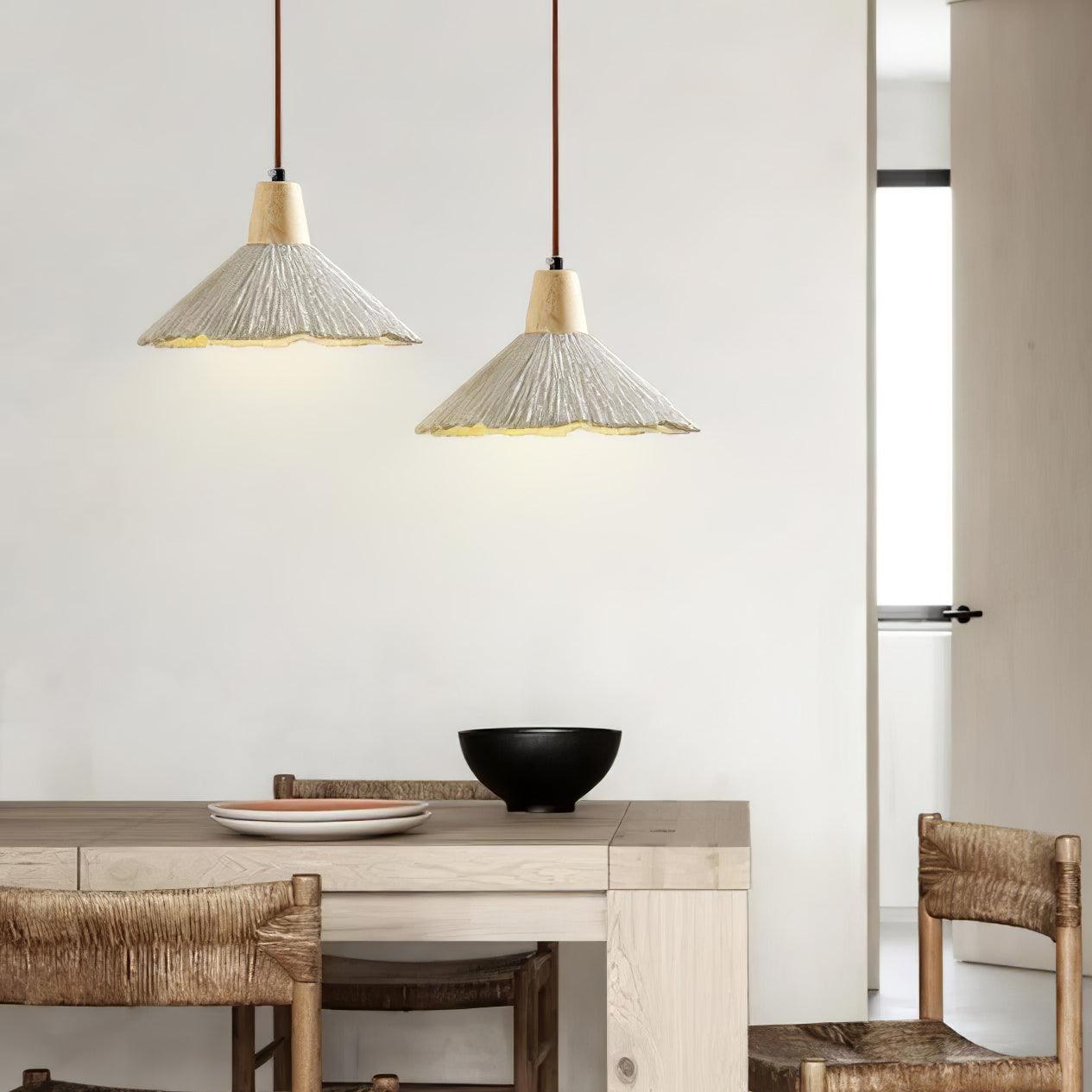 Concrete Pleated Pendant Lamp - Lamp Outdoor