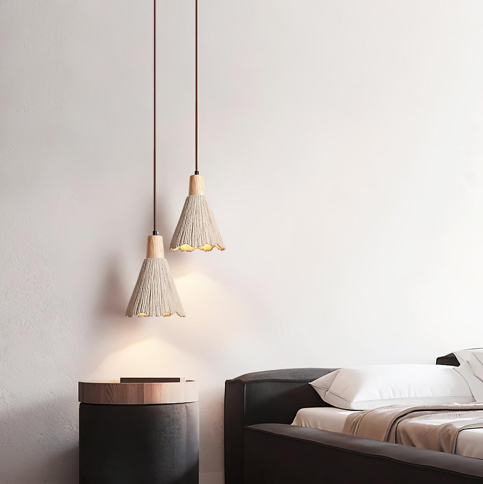 Concrete Pleated Pendant Lamp - Lamp Outdoor