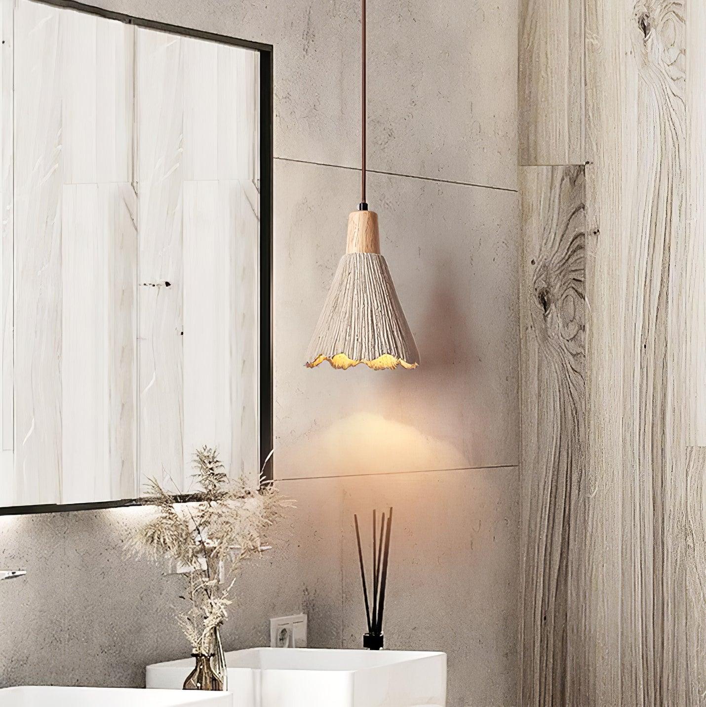 Concrete Pleated Pendant Lamp - Lamp Outdoor