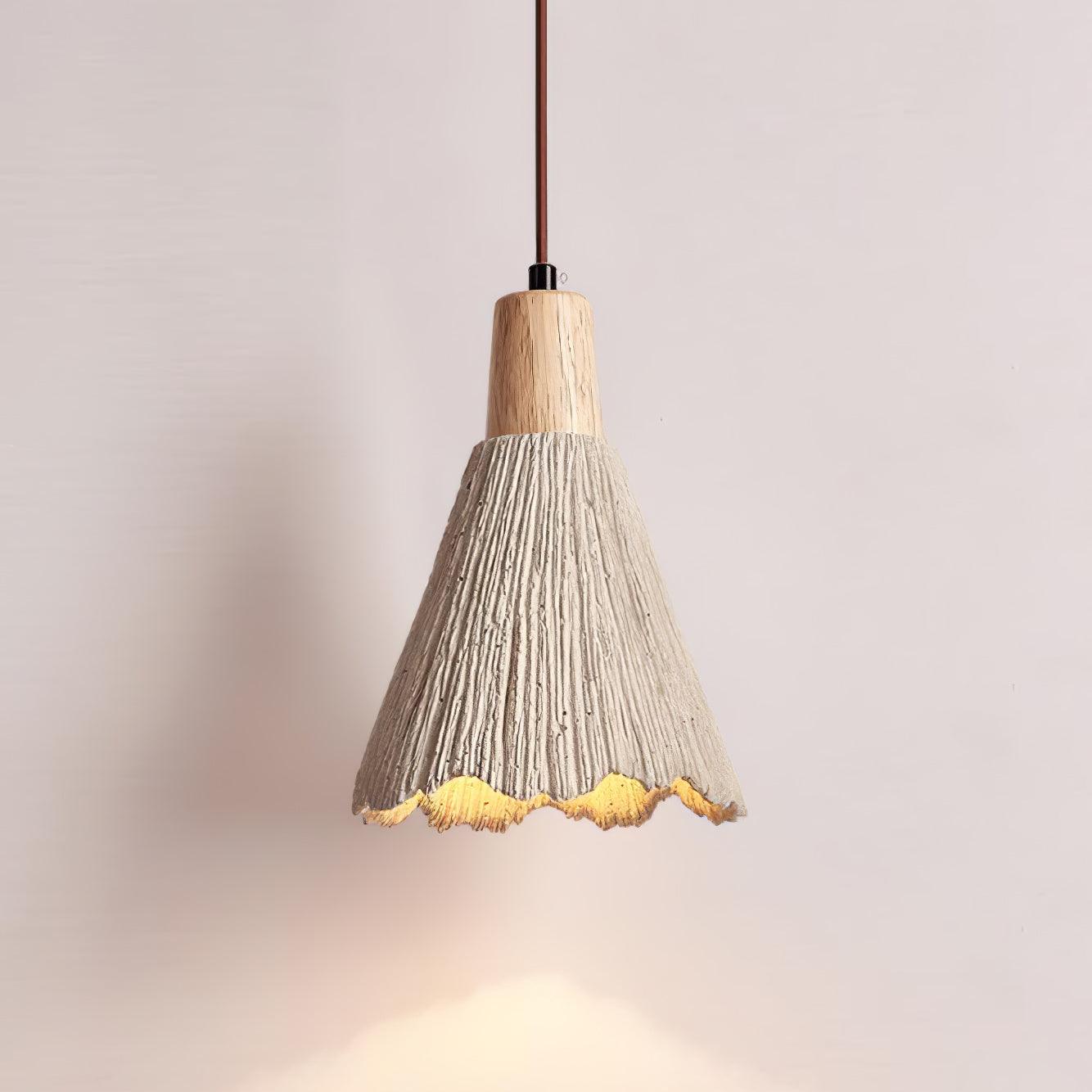 Concrete Pleated Pendant Lamp - Lamp Outdoor