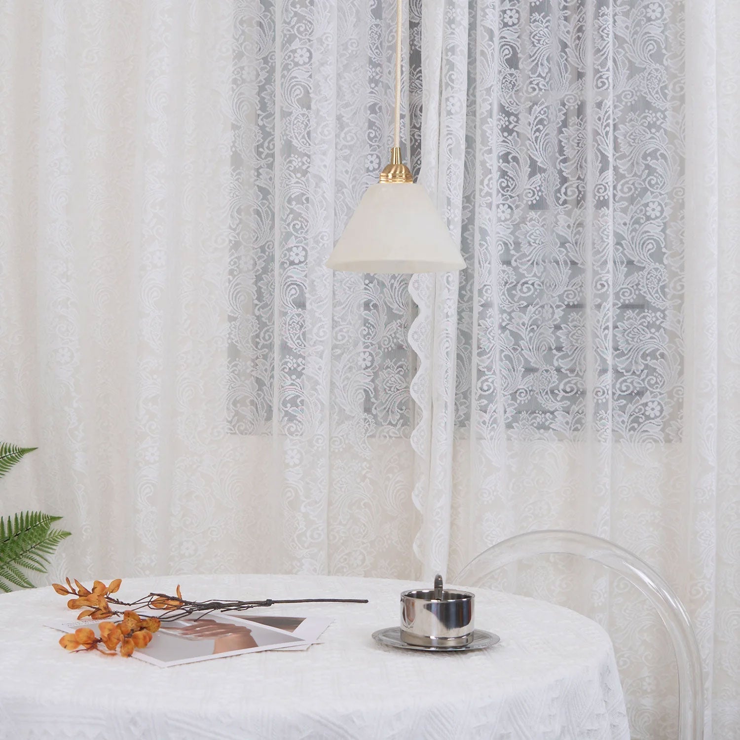 Liora Minimalist Alabaster Pendant Light - Lamp Outdoor