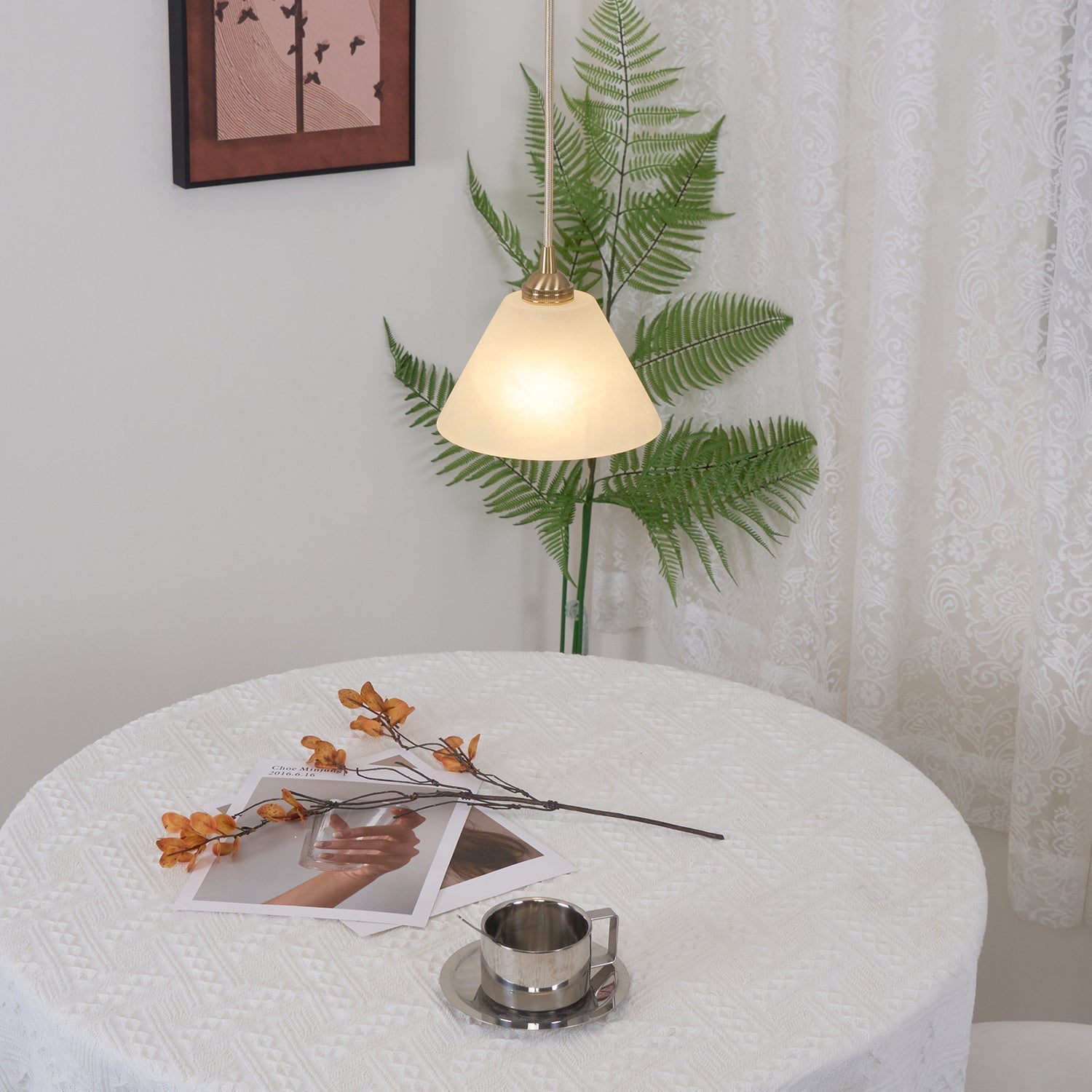 Liora Minimalist Alabaster Pendant Light - Lamp Outdoor
