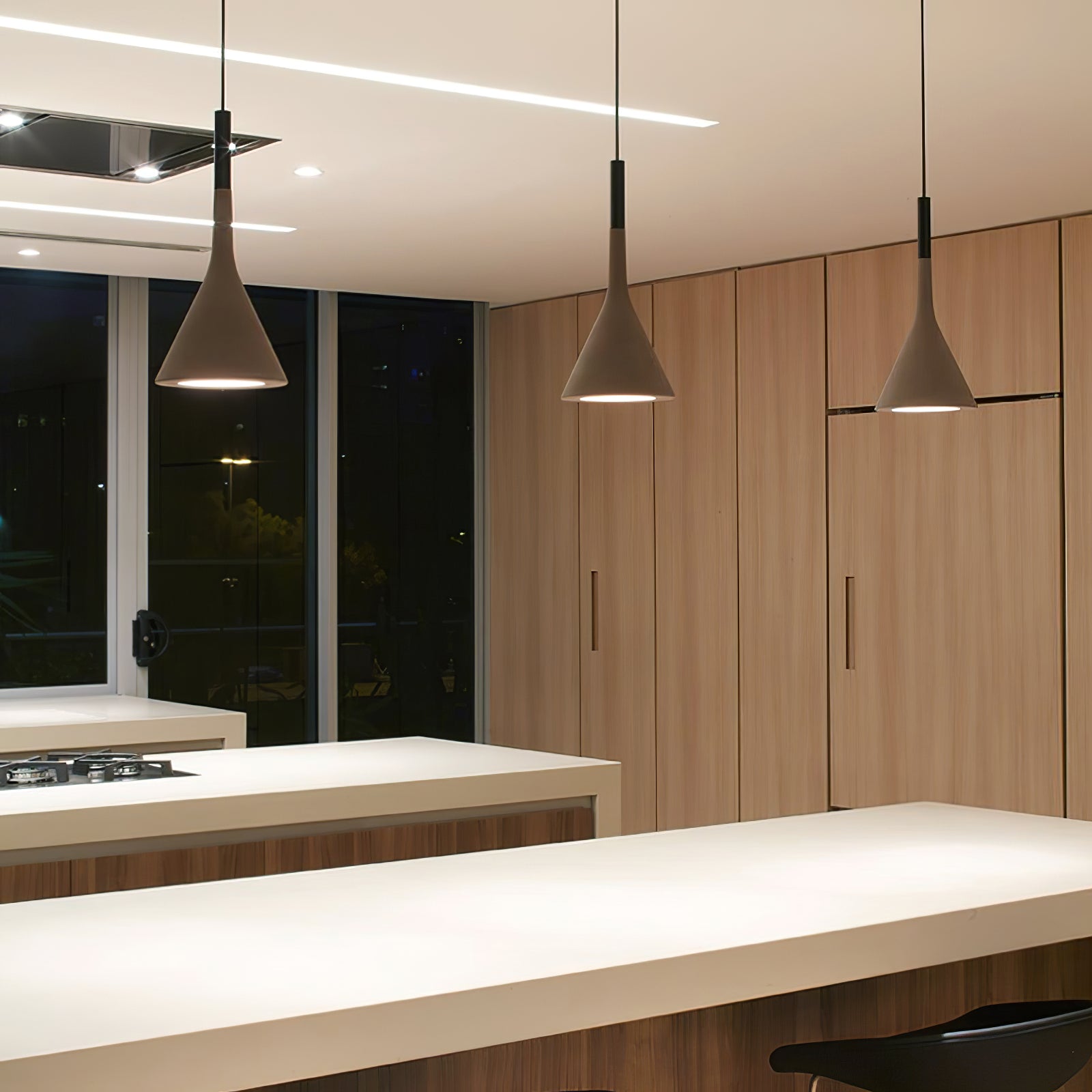 Conical Concrete Pendant Light - Lamp Outdoor