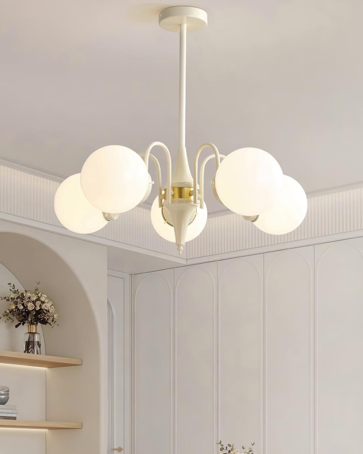 Lustra Chandelier Globe Cream Modern - Lamp Outdoor