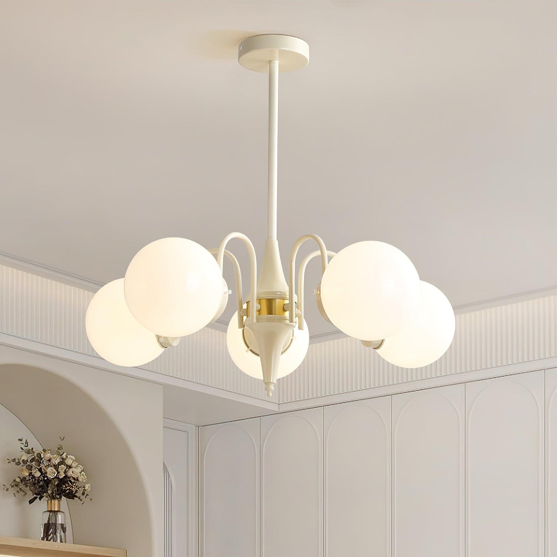 Lustra Chandelier Globe Cream Modern - Lamp Outdoor