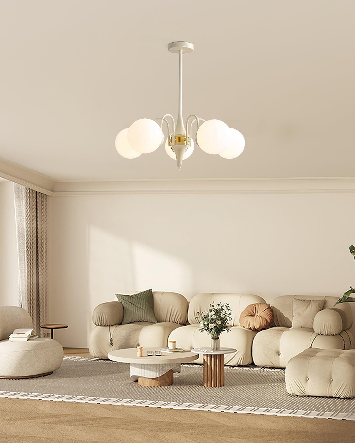Lustra Chandelier Globe Cream Modern - Lamp Outdoor